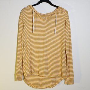 Yellow and White Striped Long Sleeve Shirt